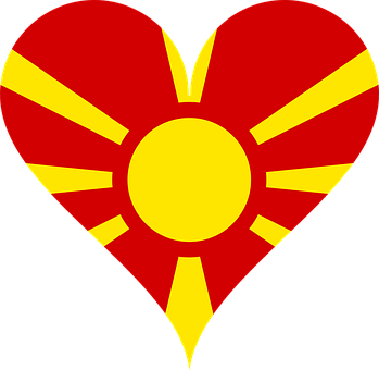 Macedonian Flag Heart PNG