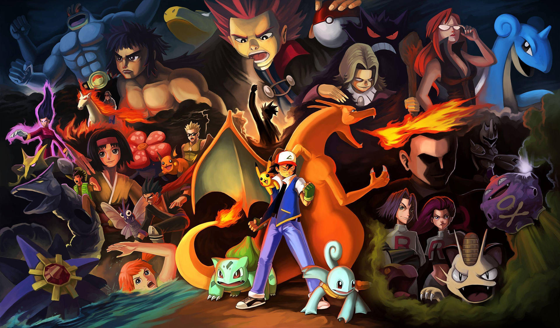 Artede Machamp, Personaje De Ash En Pokémon. Fondo de pantalla