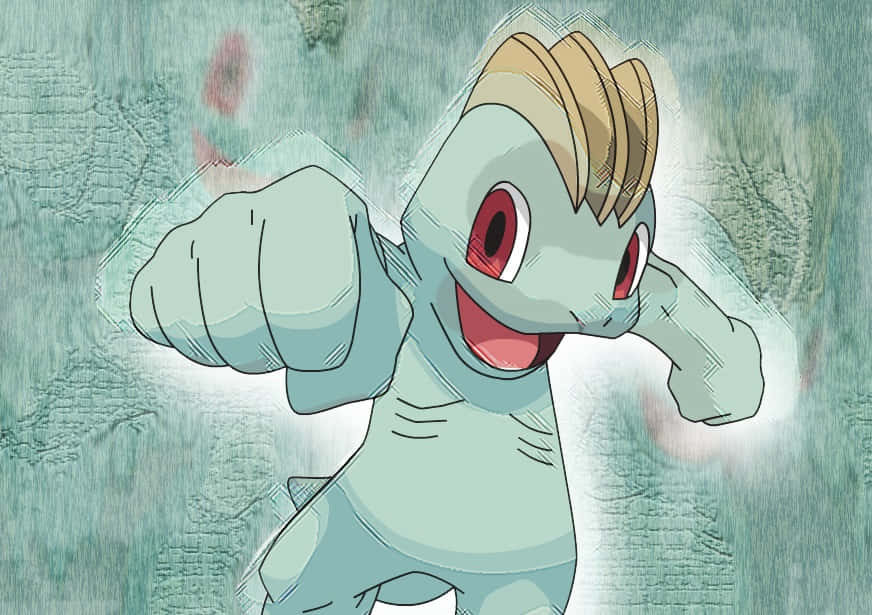 Machop Pokemon With Textured Background Wallpaper