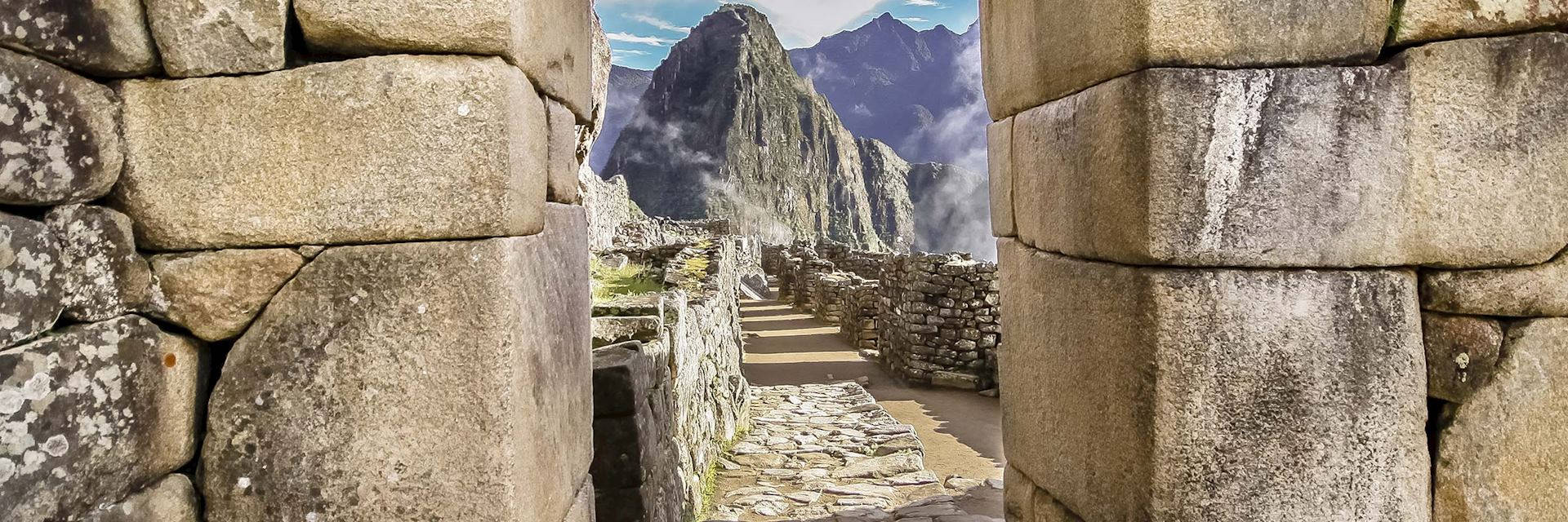Spectacular View of Machu Picchu Pathway Wallpaper
