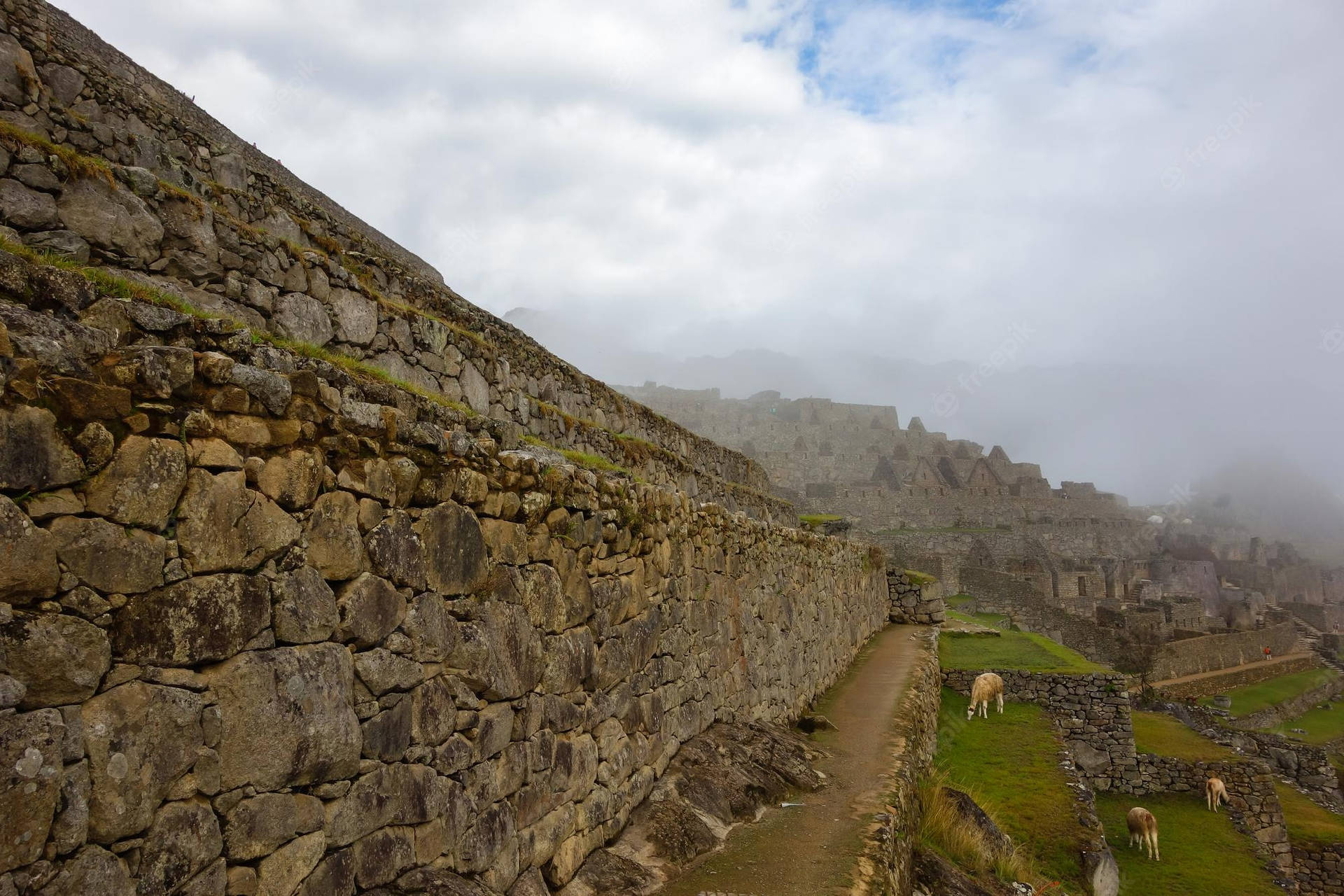 Machu Picchu Wall Cusco Peru Wallpaper