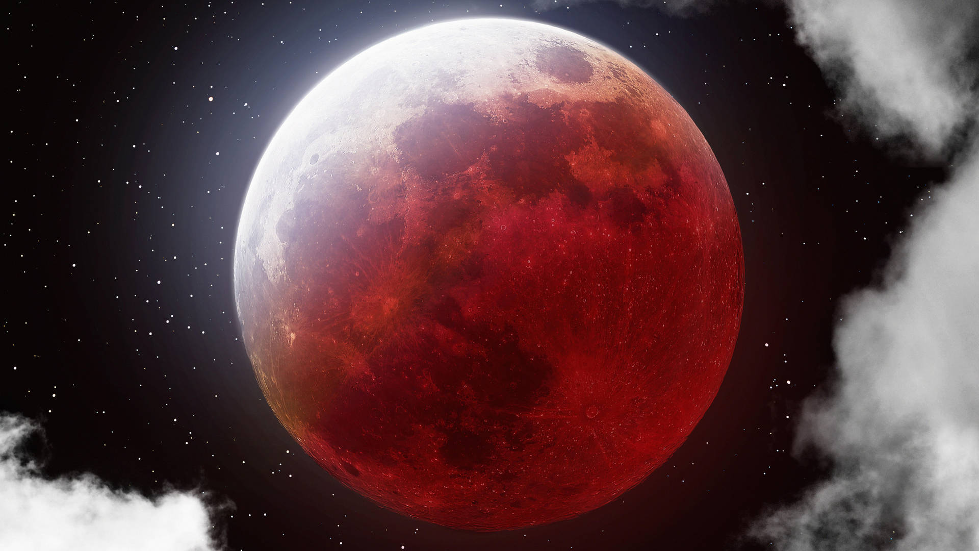 Macosmojave Luna Roja Completa Fondo de pantalla