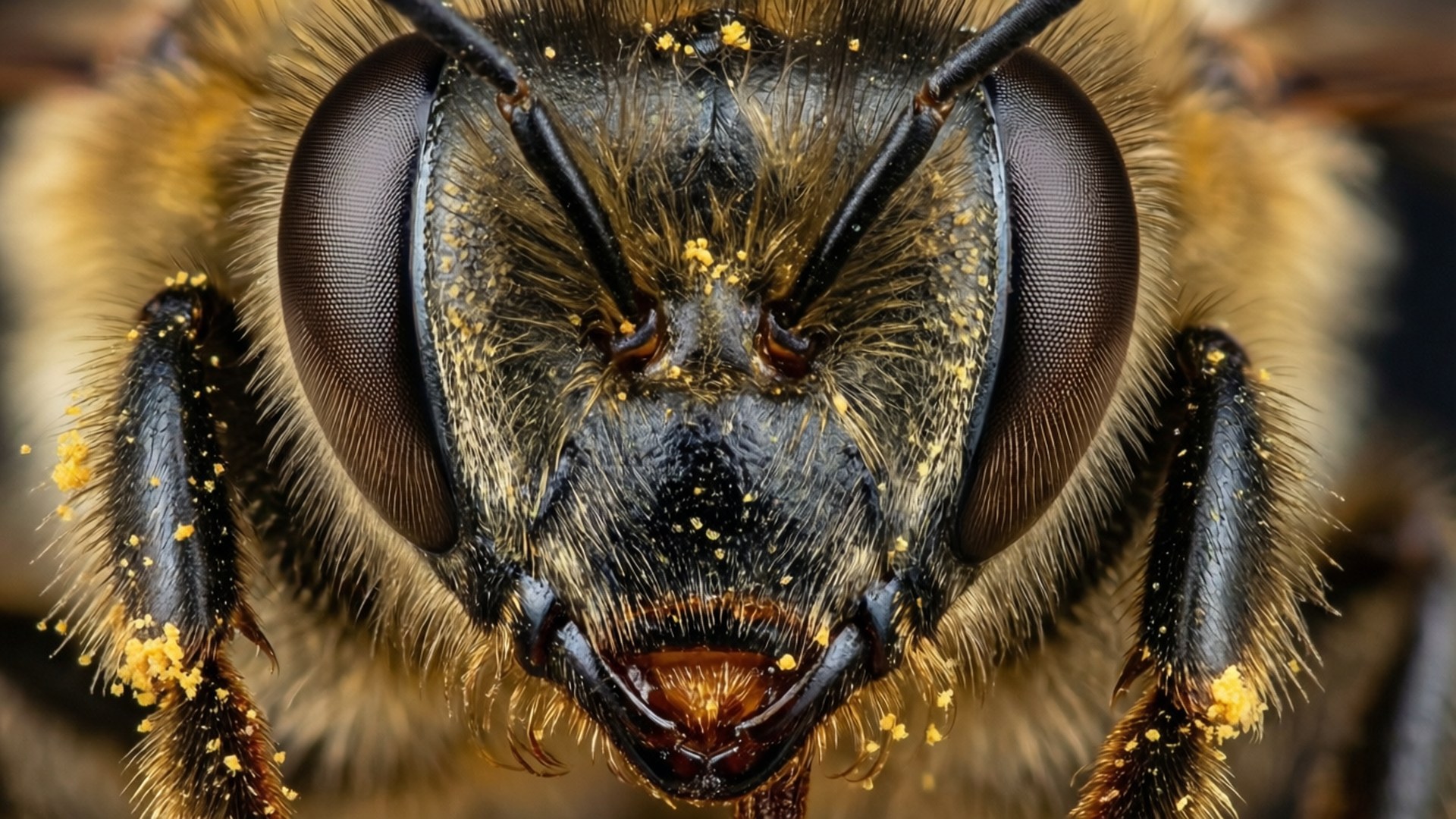 Retrato Macro de Abelha Papéis de Parede