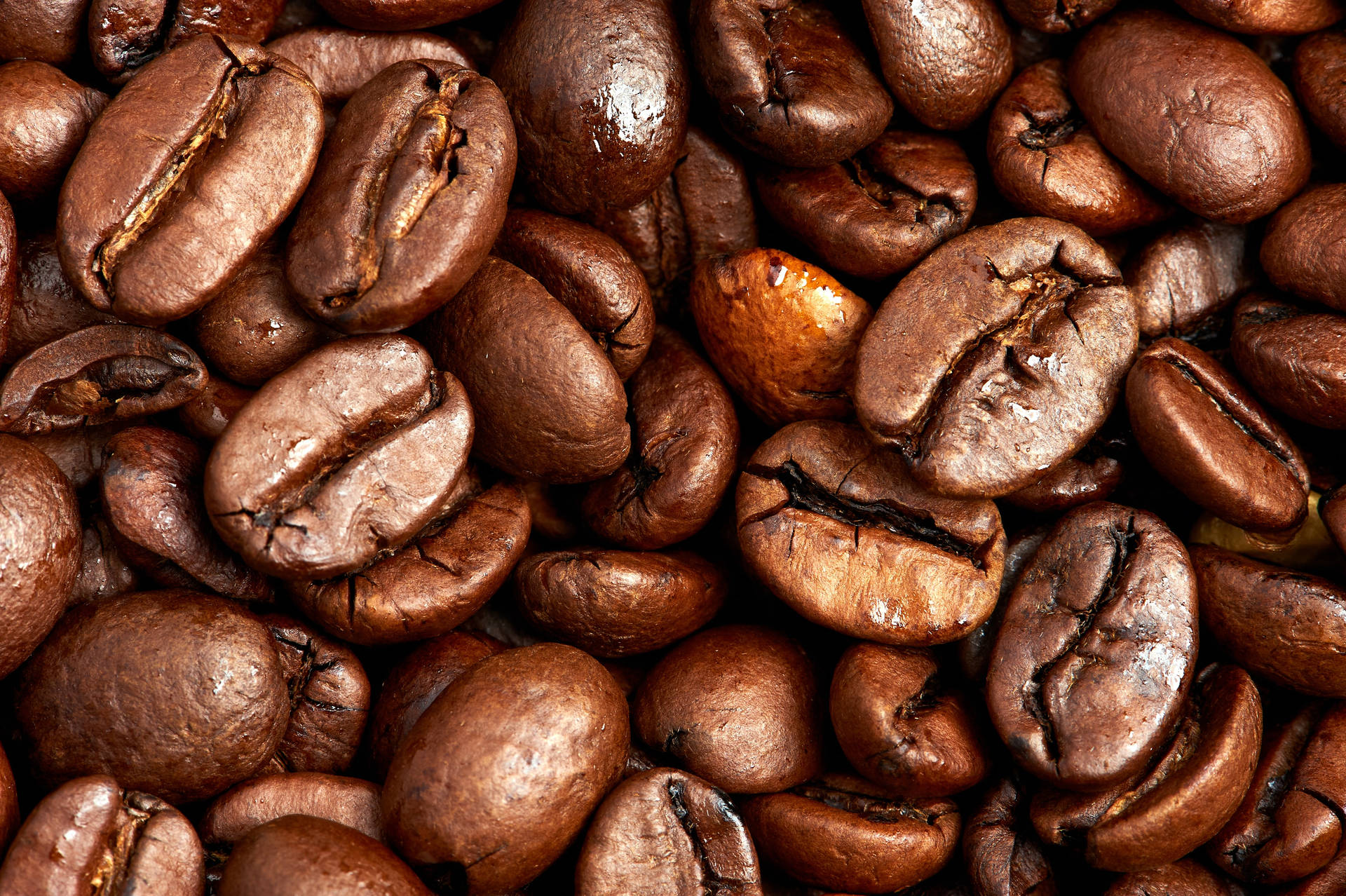 Macro Shot Of Coffee Beans Background