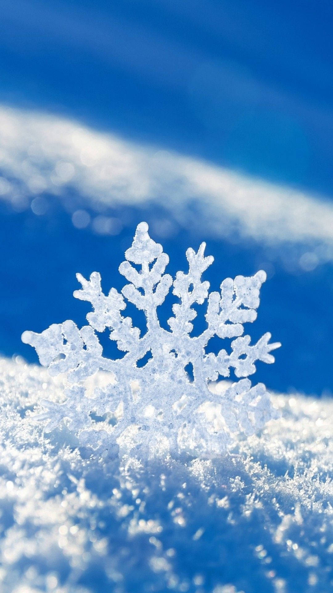 Macro Shot Of White Snowflake