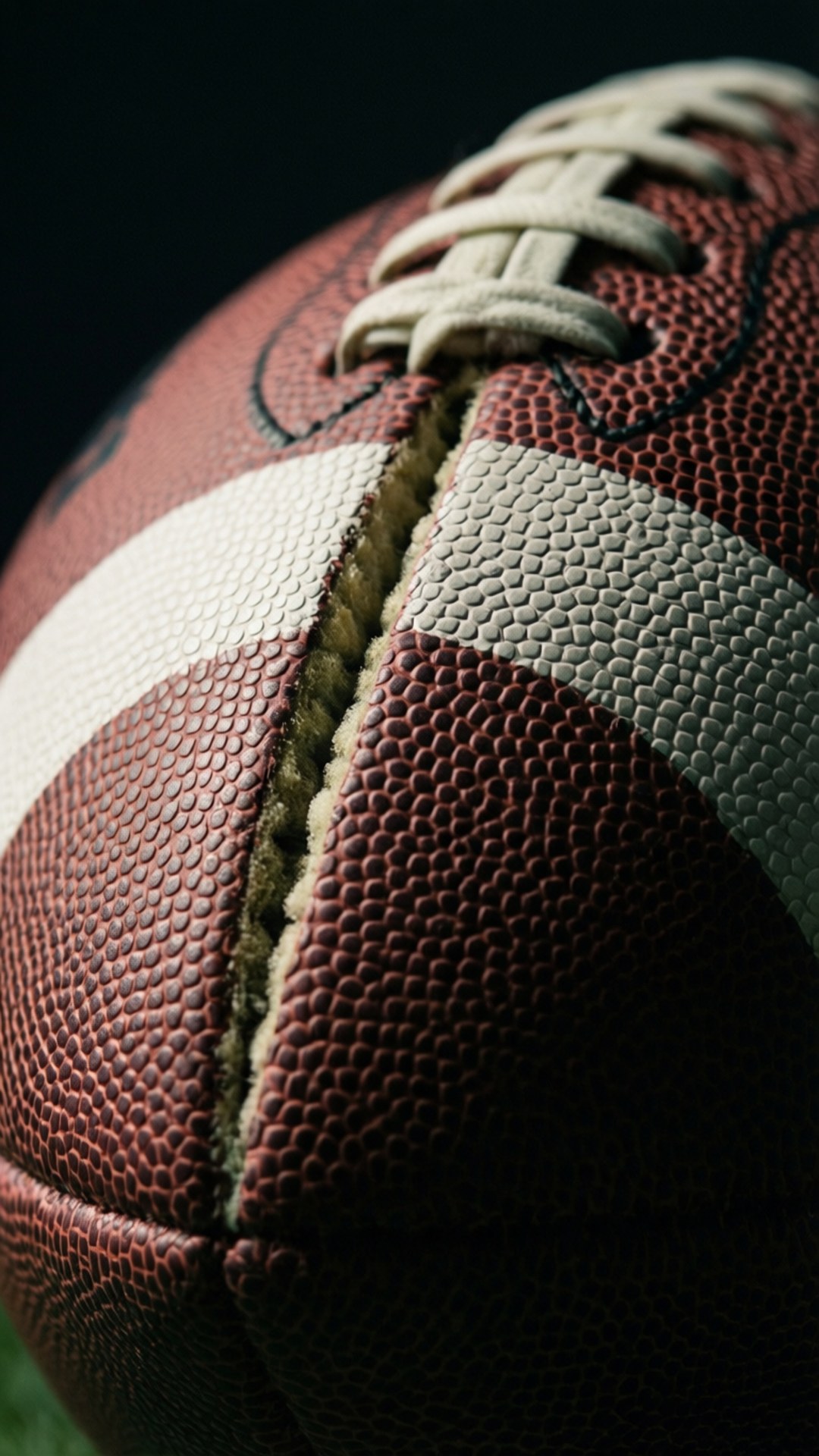 Macro close-up of half football cut side with dramatic lighting