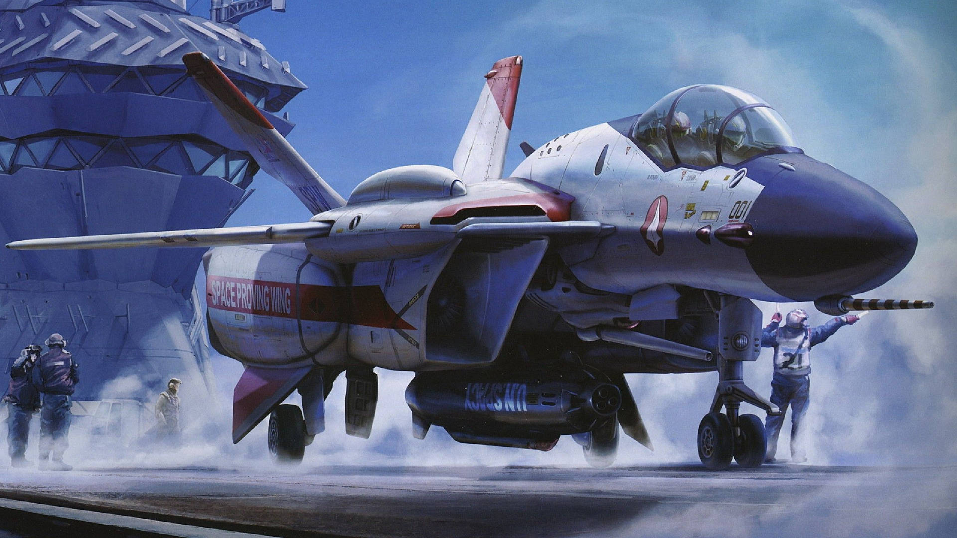 Macross Aircraft Digital Art Background