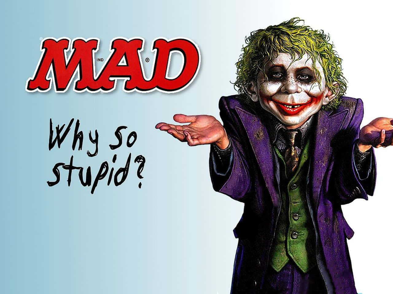 Härär En Cool Tapet Med Mad Joker Cartoon Som Du Kan Använda För Din Dator Eller Mobil! Wallpaper