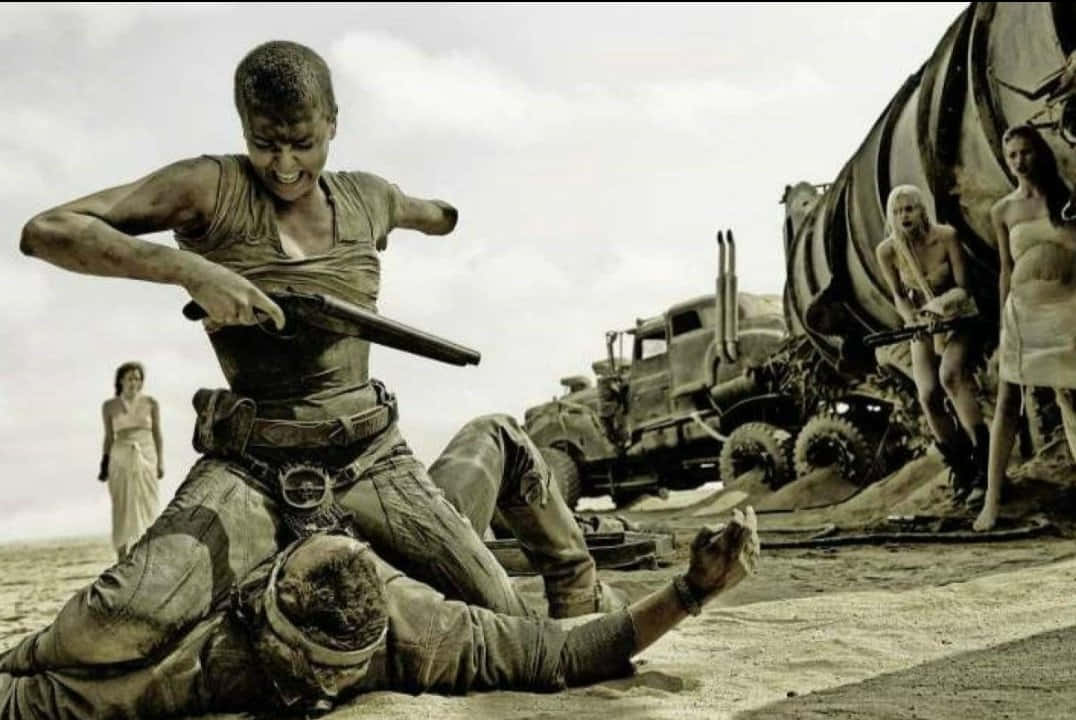Mad Max Fury Road Desert Combat Scene Wallpaper