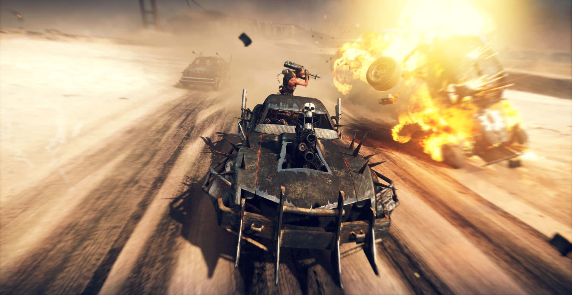 Mad Max Fury Road Explosive Chase Wallpaper
