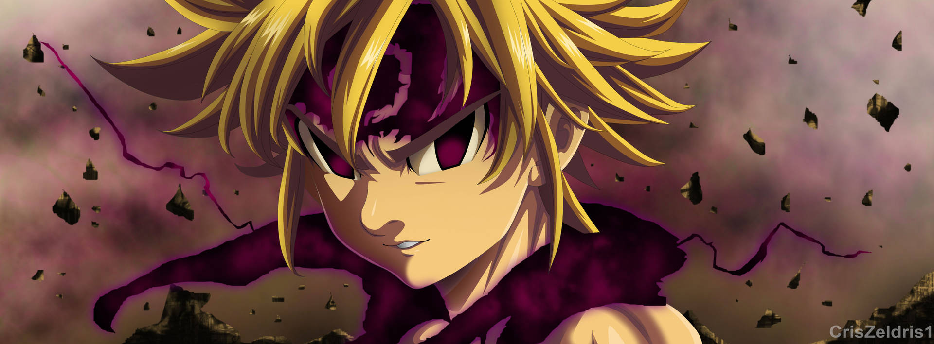 Meliodas protecting Britannia from evil with The Seven Deadly Sins Wallpaper