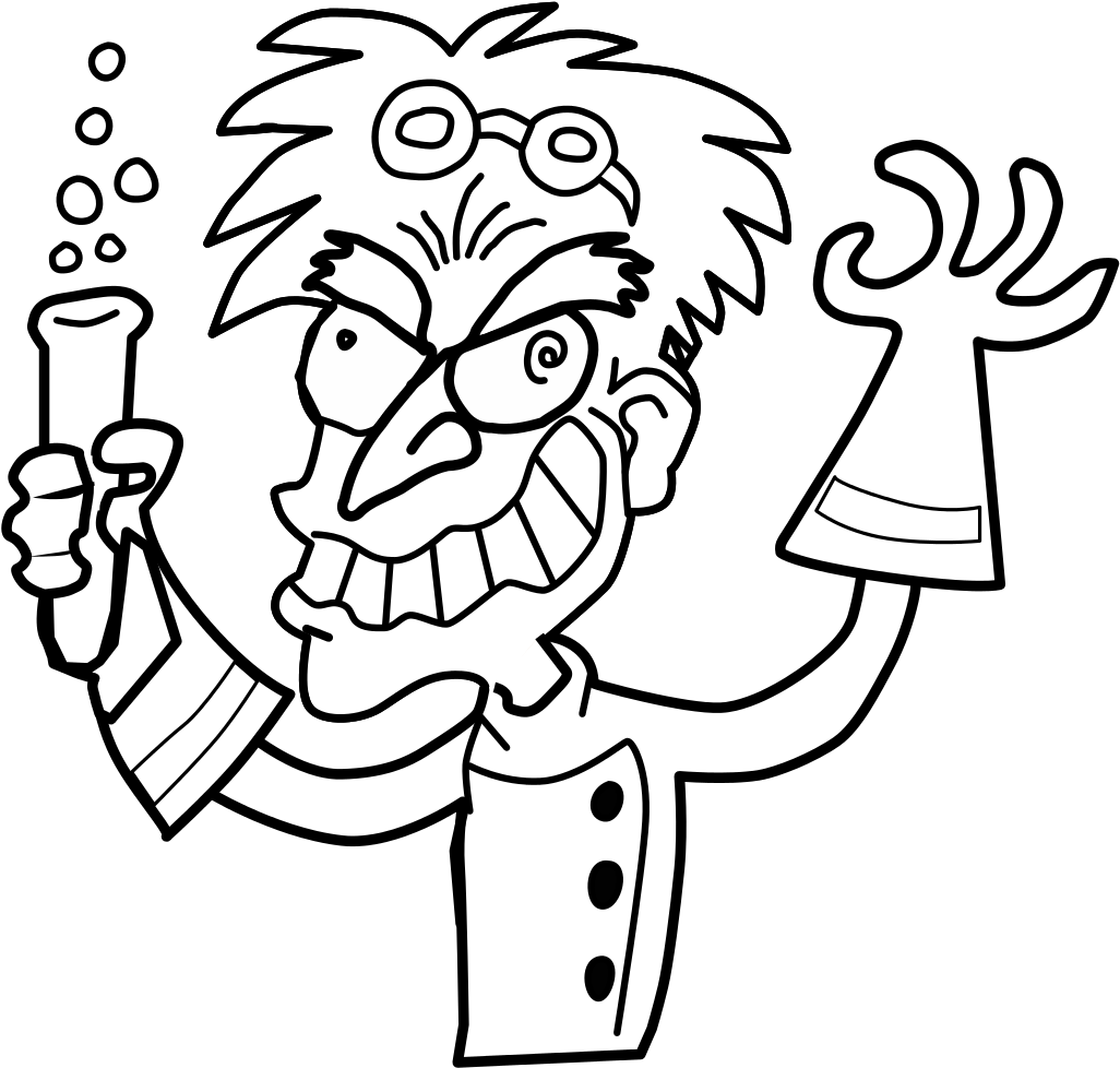 Mad Scientist Cartoon Character PNG