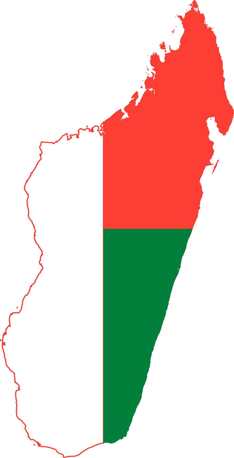 Madagascar Flag Map PNG