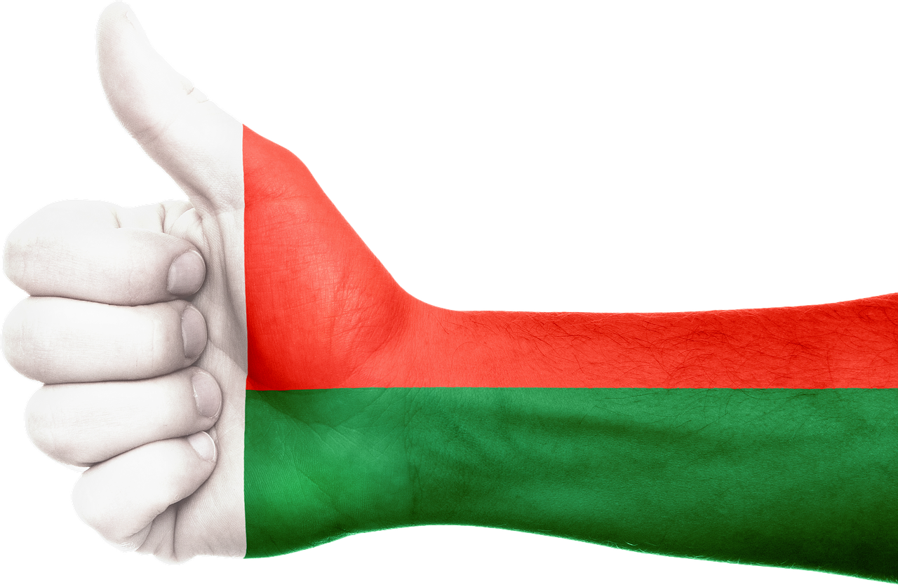 Madagascar Flag Thumbs Up Gesture PNG