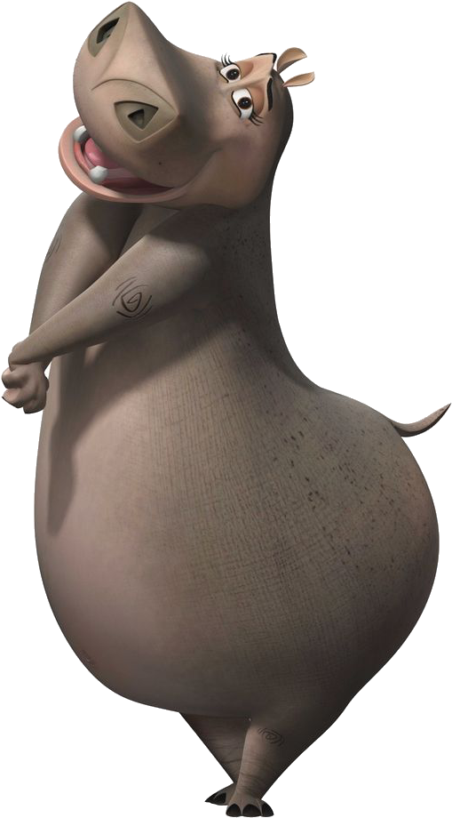 Madagascar Hippo Character Pose PNG