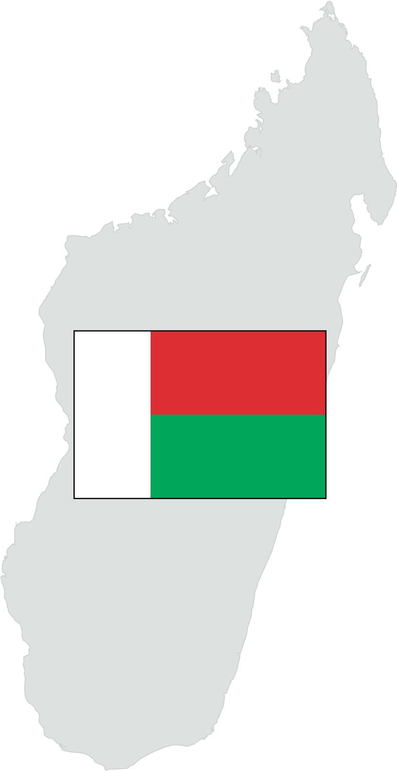 Madagascar Mapand Flag PNG