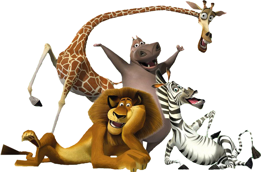 Madagascar Movie Characters Fun Pose PNG