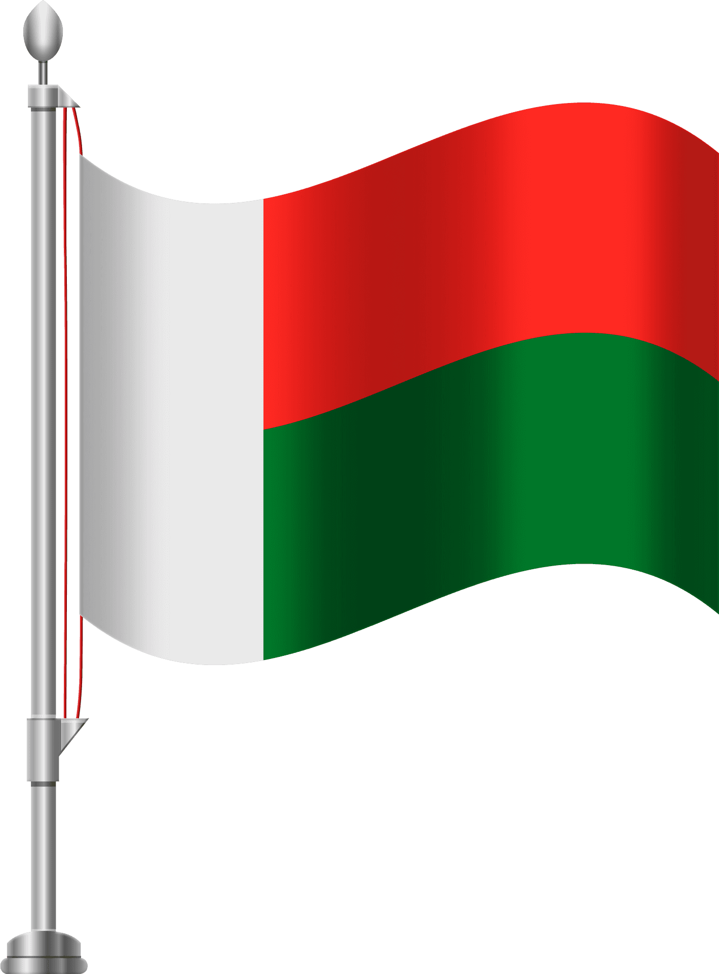 Madagascar National Flagon Pole PNG