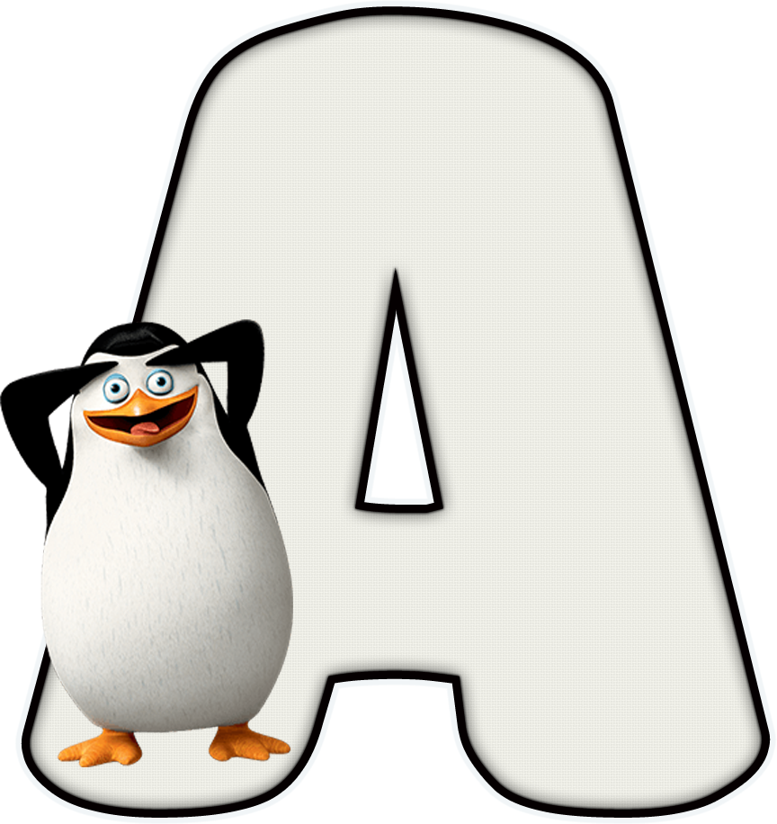 Madagascar Penguin Letter A PNG