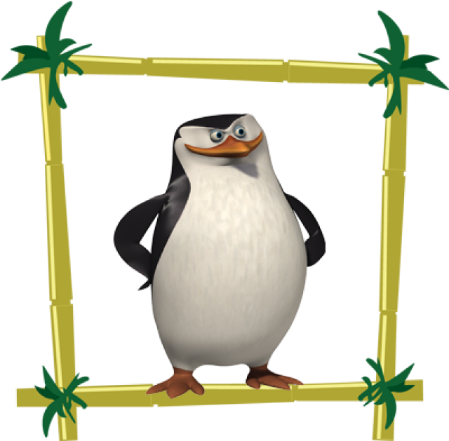 Madagascar Penguin Tropical Frame PNG