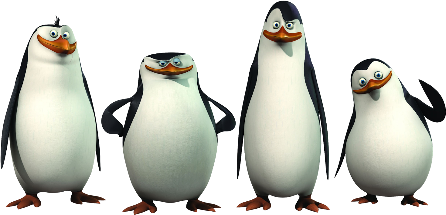 Madagascar Penguins Characters PNG