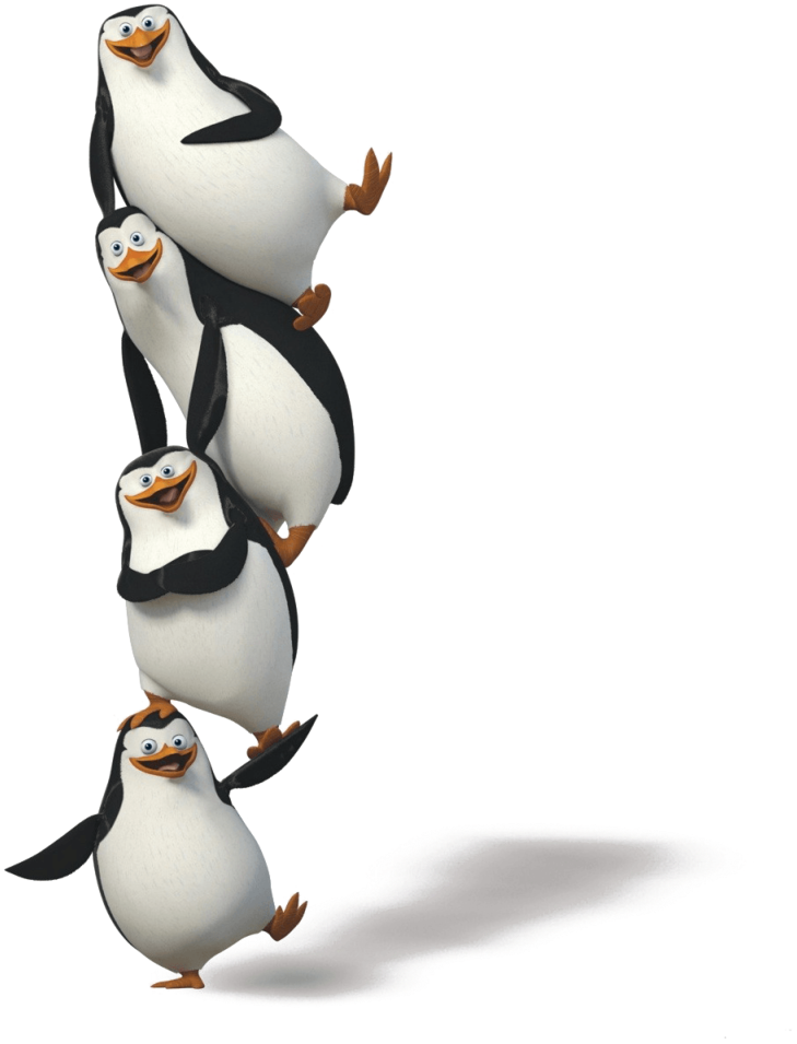 Madagascar Penguins Happy March PNG