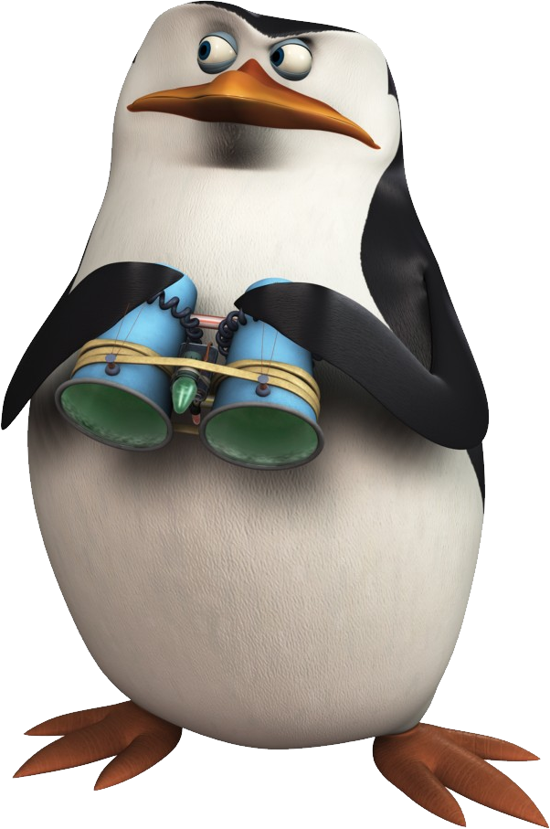Madagascar Penguinwith Binoculars PNG