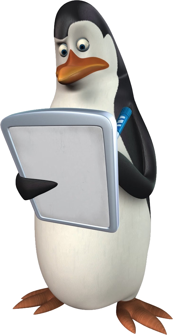 Madagascar Penguinwith Clipboard PNG