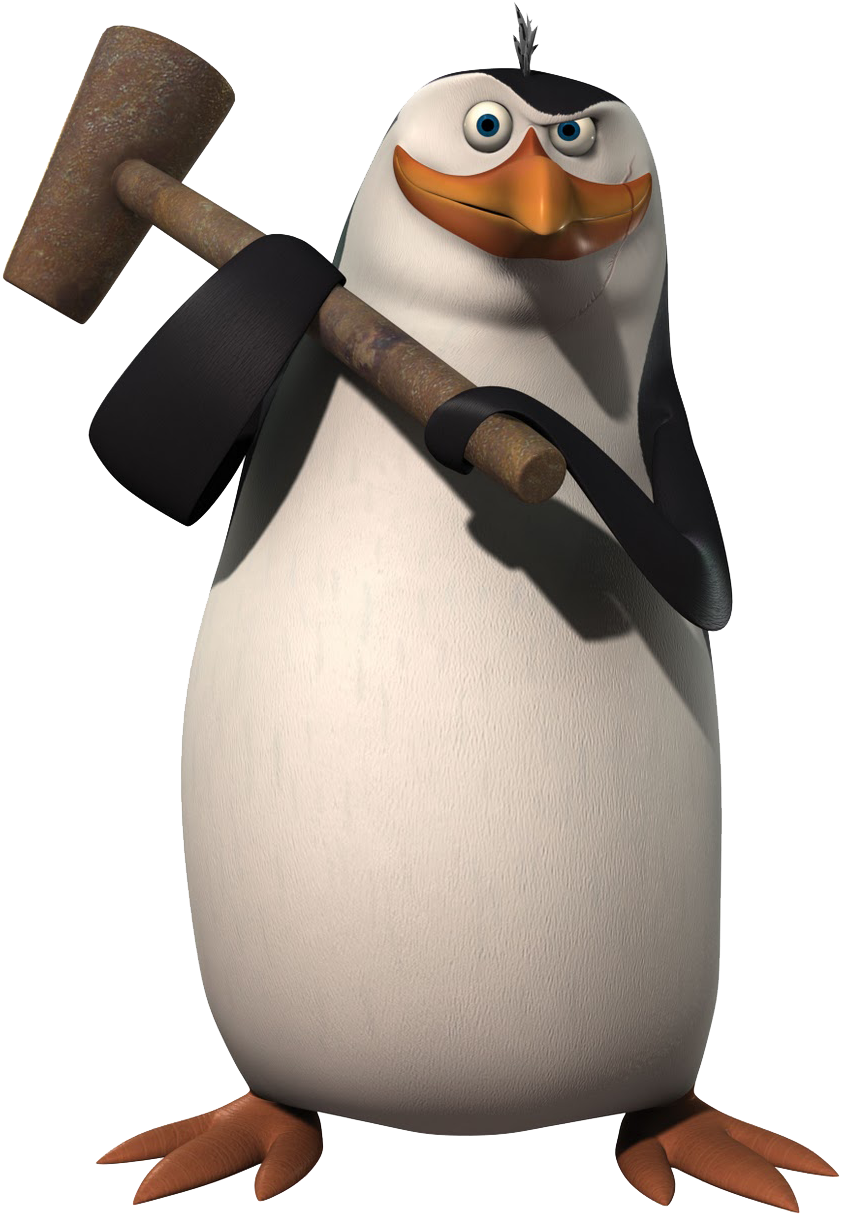 Madagascar Penguinwith Hammer PNG