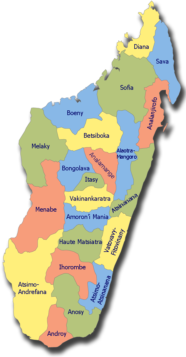 Madagascar Regions Map PNG