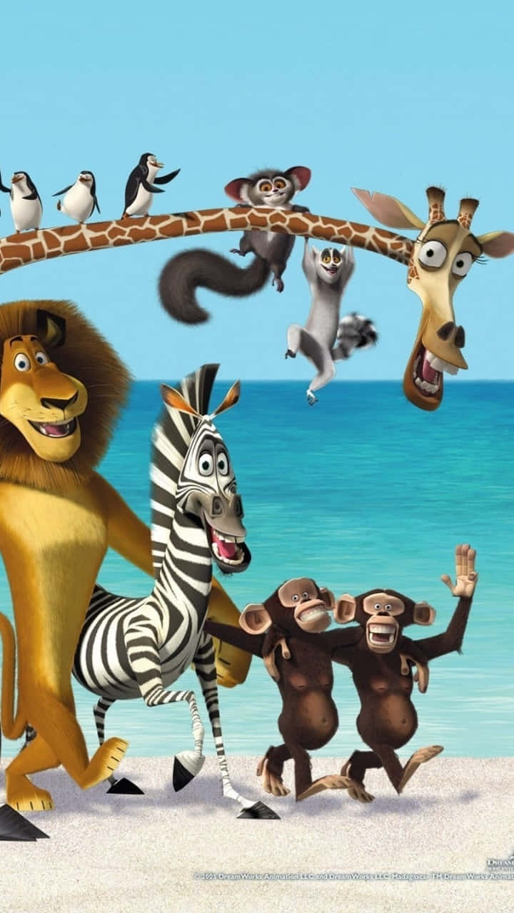 Madagascar3 Characters Beach Fun Wallpaper