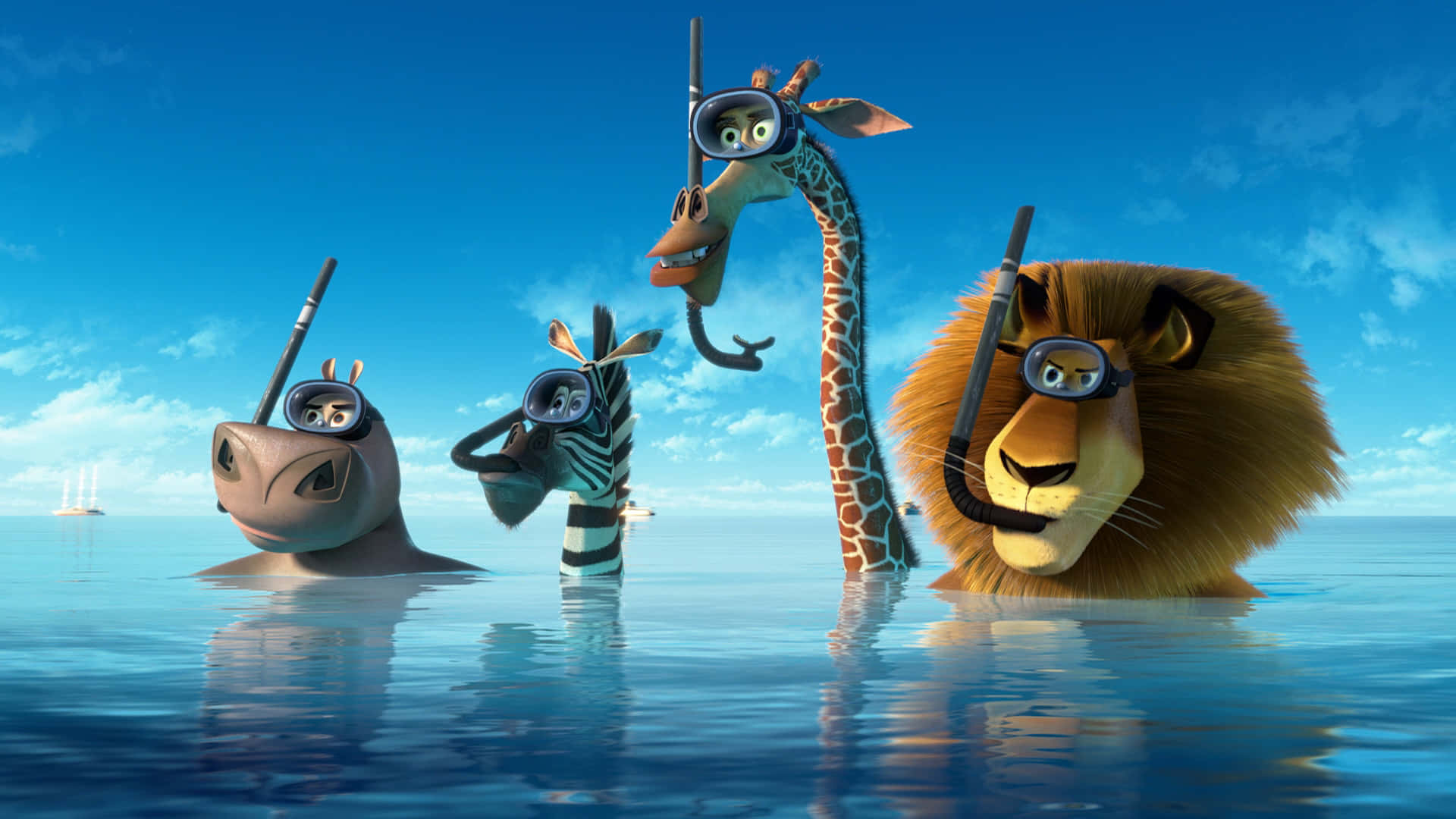 Madagascar3 Characters Ocean Adventure Wallpaper