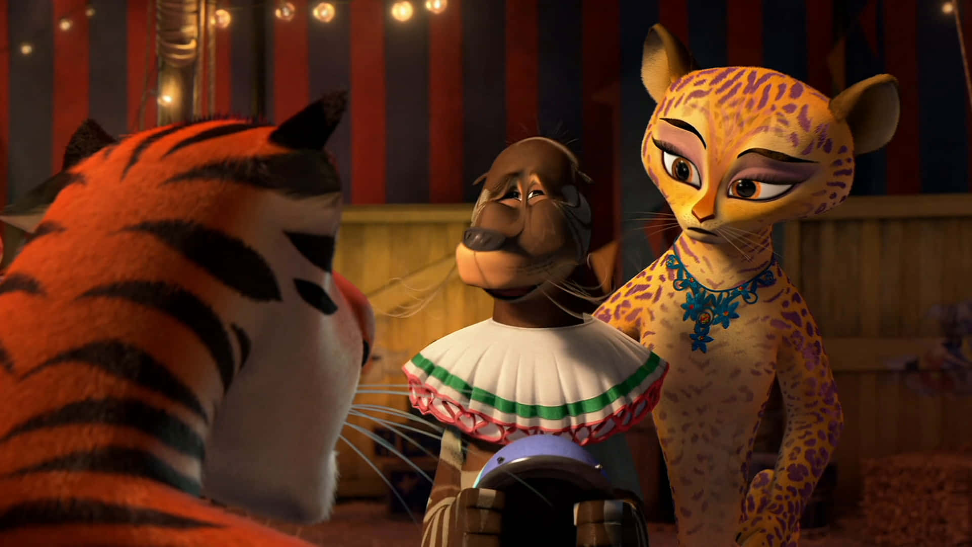 Madagascar3 Charactersin Circus Tent Wallpaper