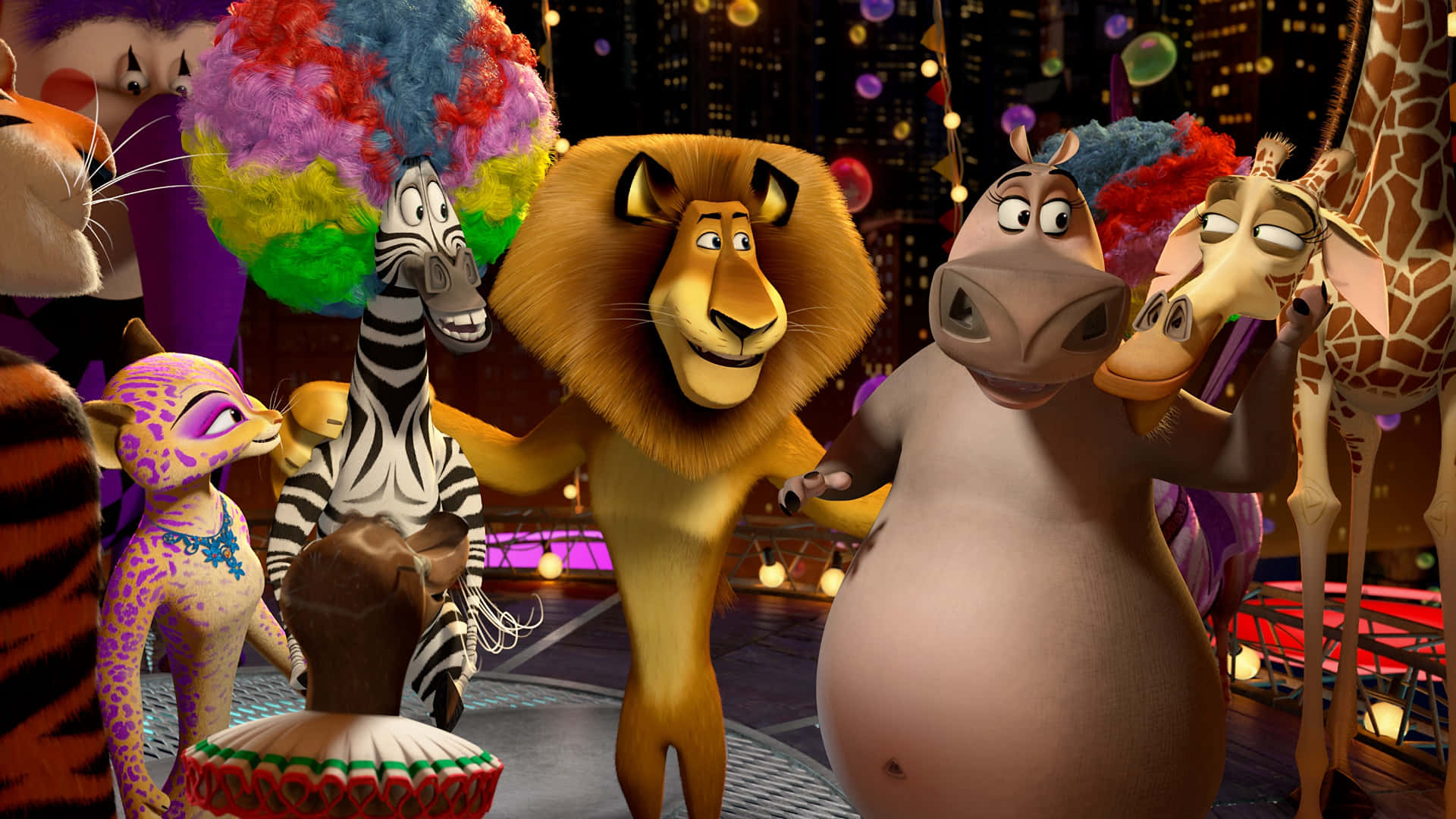 Madagascar3 Circus Animals Celebration Wallpaper