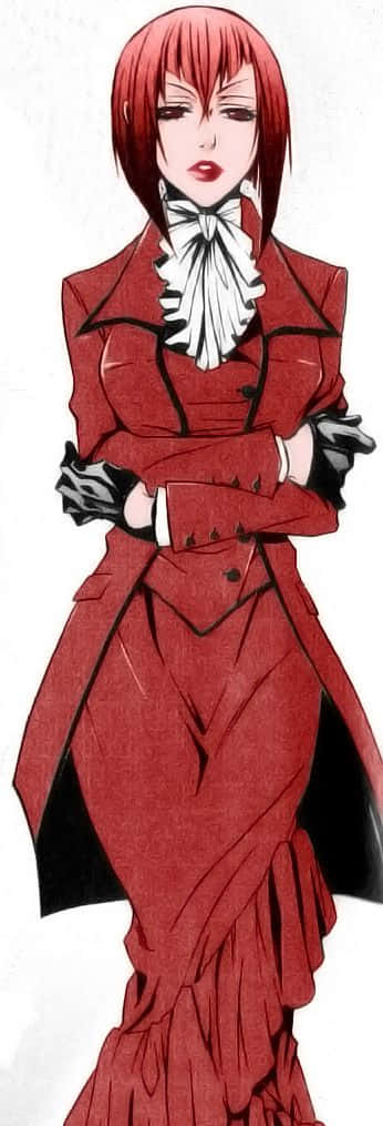 Elegant Madam Red in a Classy Pose Wallpaper