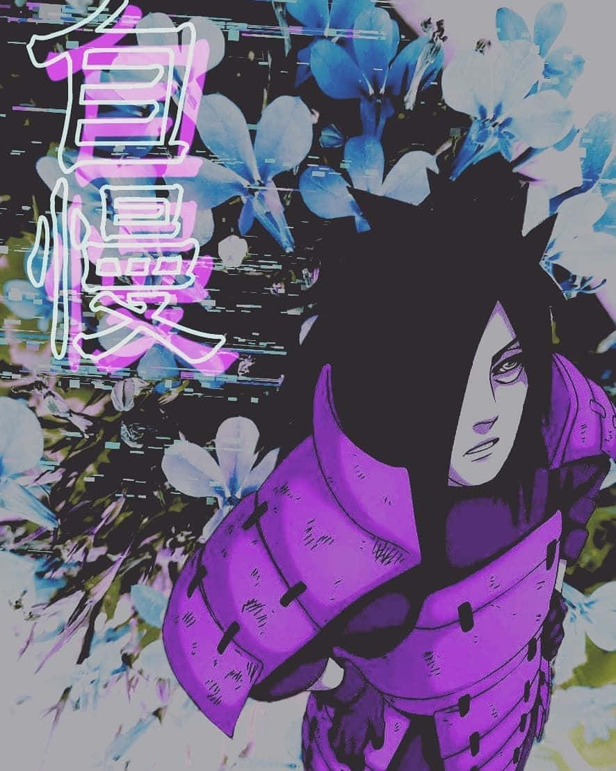 Madara Aesthetic With Retro Japanese Text Wallpaper
