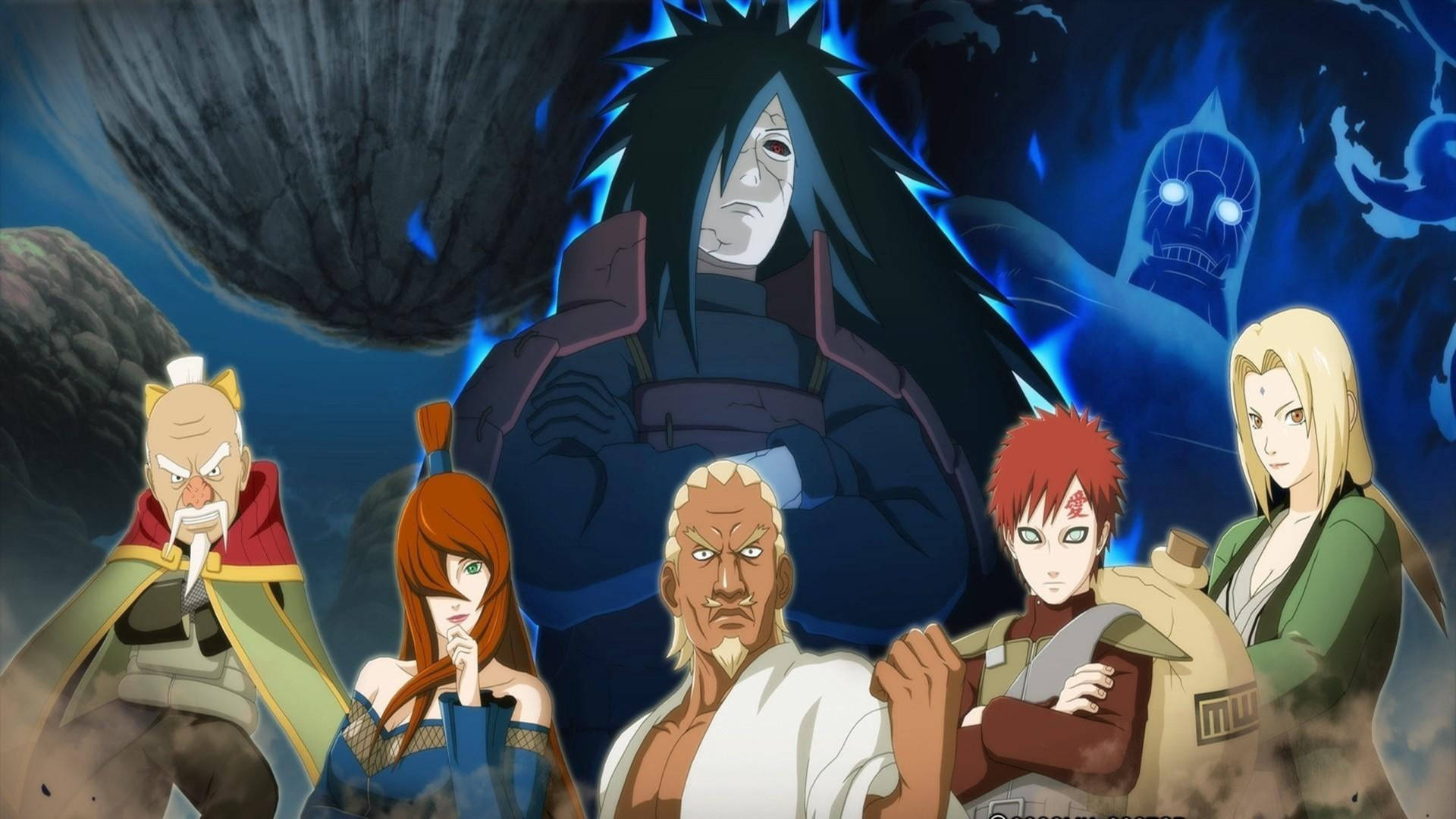 Madara and the Five Kage join forces to protect their land Wallpaper