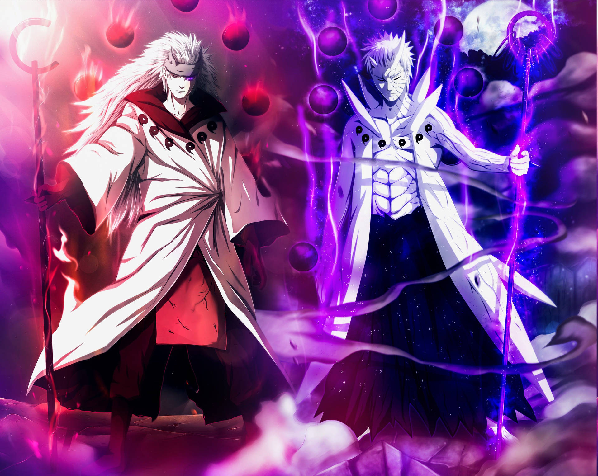 Madara and Obito, masters of powerful techniques Wallpaper