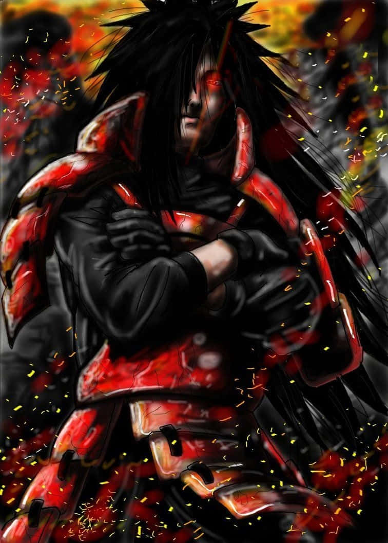 The Powerful Uchiha Madara Unleashes His Might Wallpaper