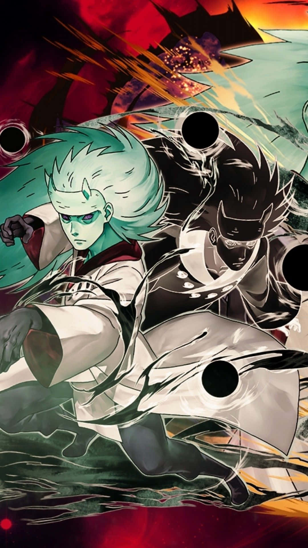 Einegruppe Von Anime-charakteren Mit Schwarzen Haaren Und Grünen Augen Wallpaper