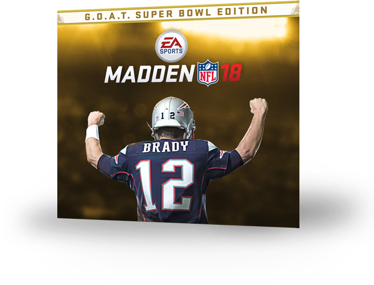 Madden N F L18 G O A T Super Bowl Edition Cover PNG