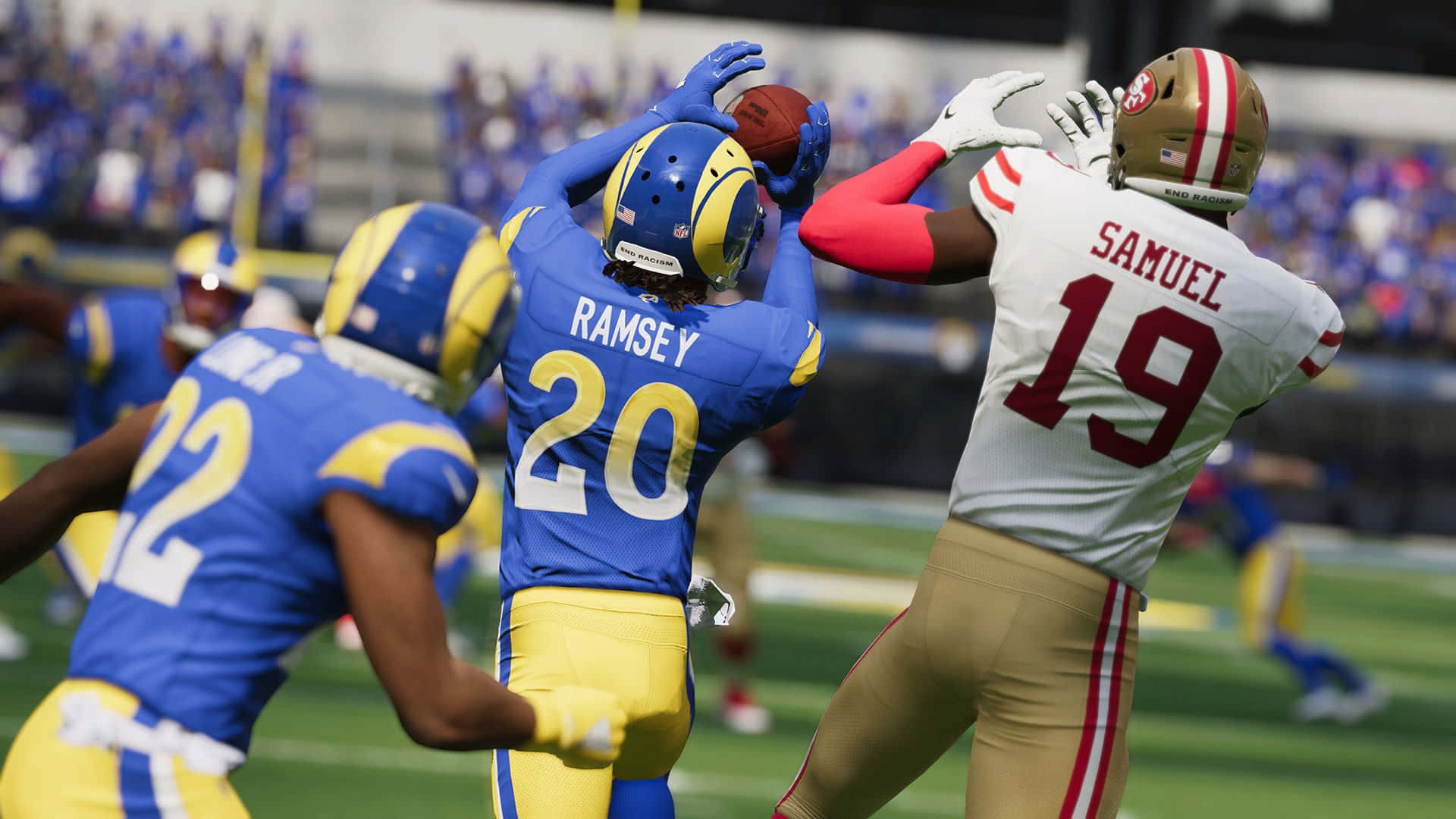 Madden NFL 22 Action-Packed Gameplay Wallpaper