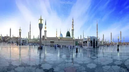 Panorama af Profetens Mosque i Medina. Wallpaper
