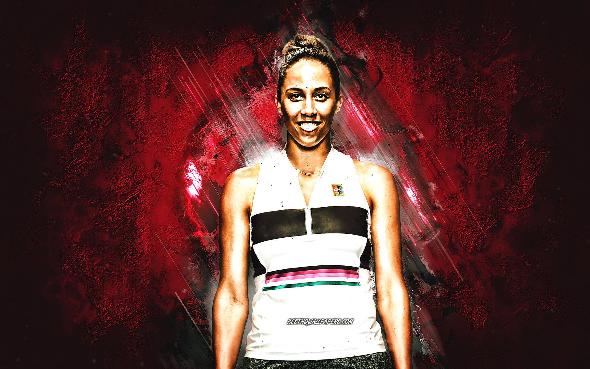 Madison Keys In Action During A Tennis Match Wallpaper