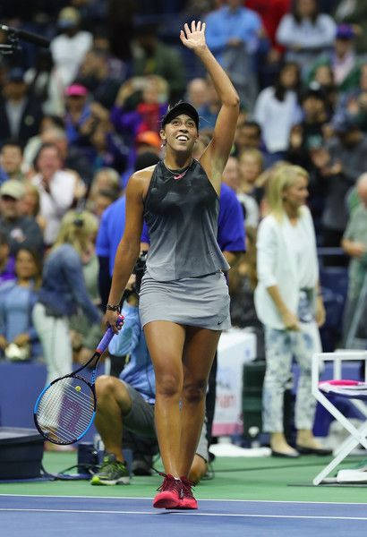 Madison Keys In Action On The Tennis Court Wallpaper