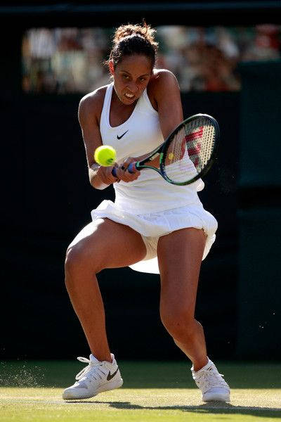 Madison Keys In Action On The Tennis Court Wallpaper