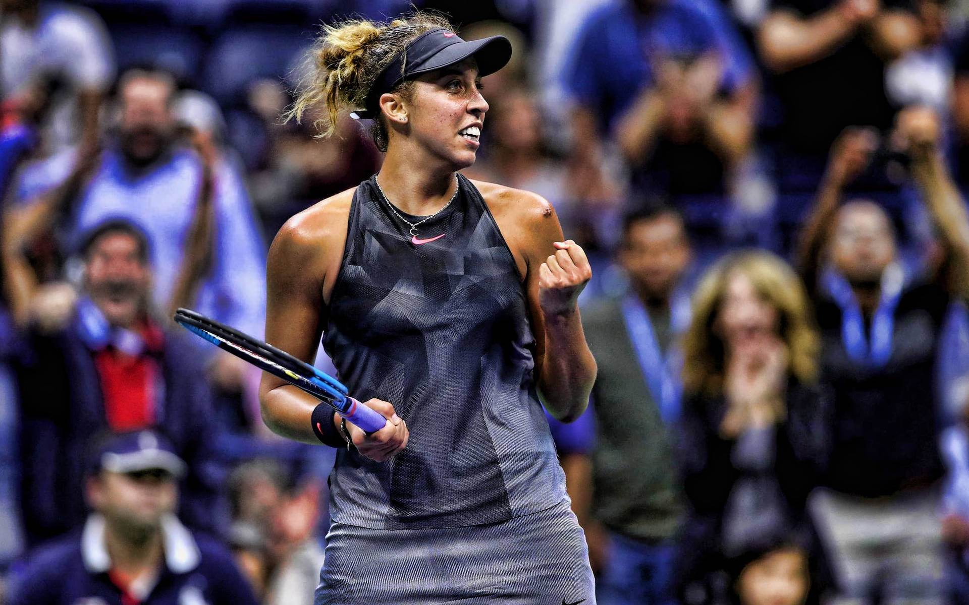 Madison Keys - Professional Tennis Player in Chic Black Outfit Wallpaper