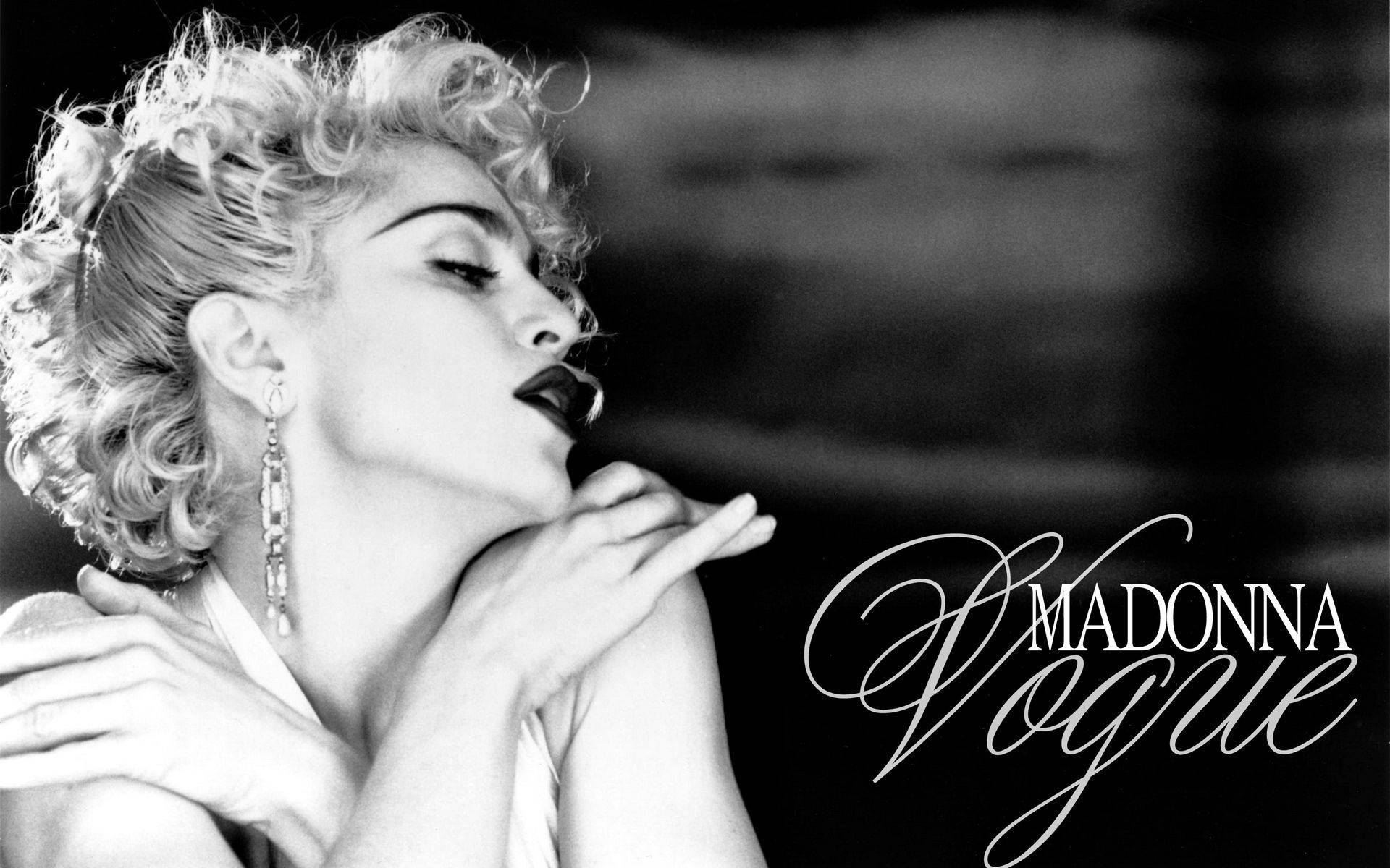 Madonna In Vogue Black And White Background