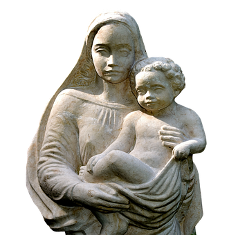 Madonnaand Child Statue PNG