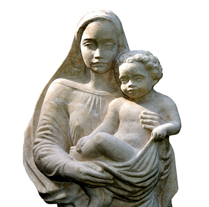 Madonnaand Child Statue PNG
